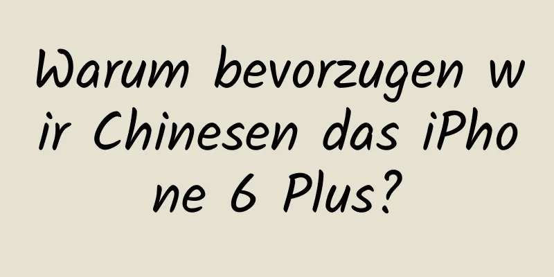 Warum bevorzugen wir Chinesen das iPhone 6 Plus?