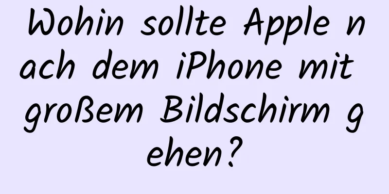 Wohin sollte Apple nach dem iPhone mit großem Bildschirm gehen?