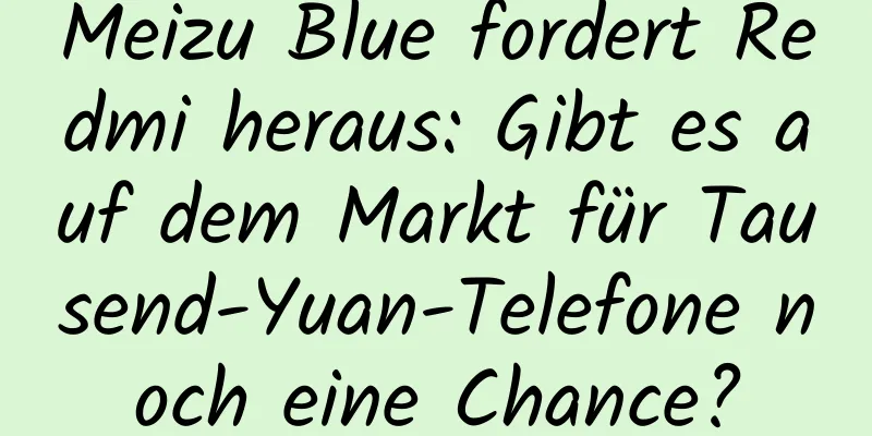 Meizu Blue fordert Redmi heraus: Gibt es auf dem Markt für Tausend-Yuan-Telefone noch eine Chance?