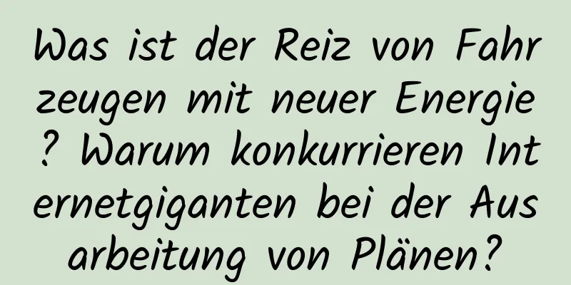 Was ist der Reiz von Fahrzeugen mit neuer Energie? Warum konkurrieren Internetgiganten bei der Ausarbeitung von Plänen?