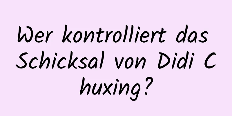Wer kontrolliert das Schicksal von Didi Chuxing?