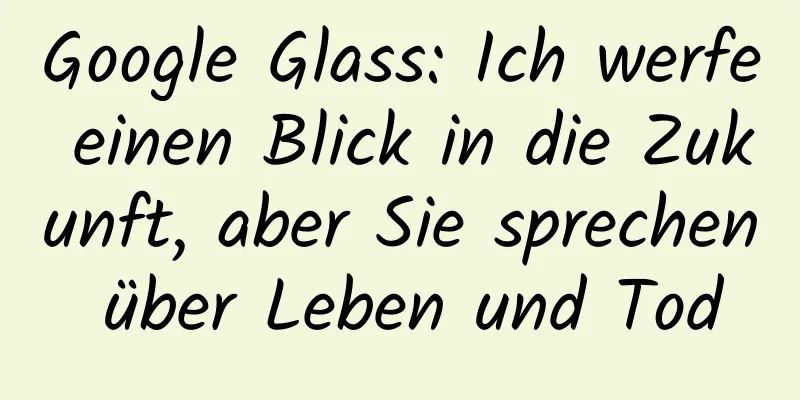 Google Glass: Ich werfe einen Blick in die Zukunft, aber Sie sprechen über Leben und Tod
