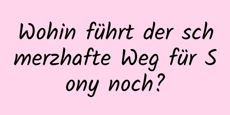 Wohin führt der schmerzhafte Weg für Sony noch?