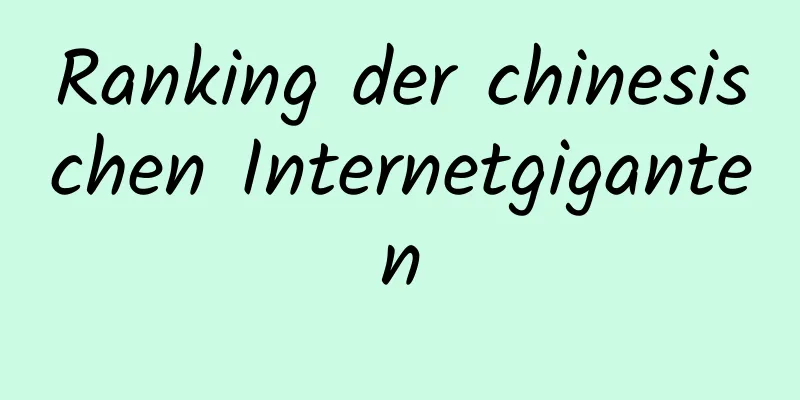 Ranking der chinesischen Internetgiganten