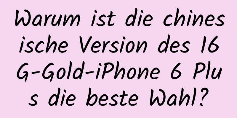 Warum ist die chinesische Version des 16G-Gold-iPhone 6 Plus die beste Wahl?