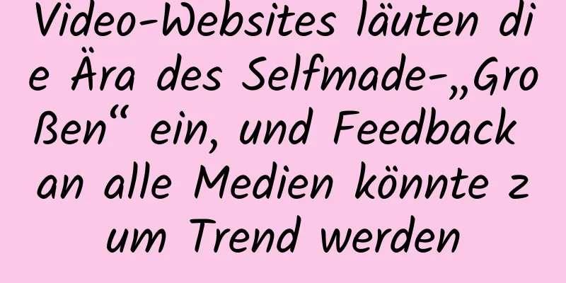 Video-Websites läuten die Ära des Selfmade-„Großen“ ein, und Feedback an alle Medien könnte zum Trend werden
