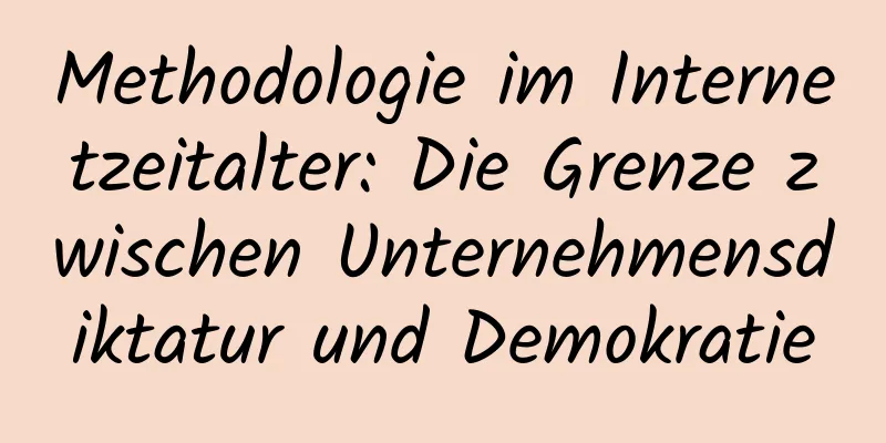 Methodologie im Internetzeitalter: Die Grenze zwischen Unternehmensdiktatur und Demokratie