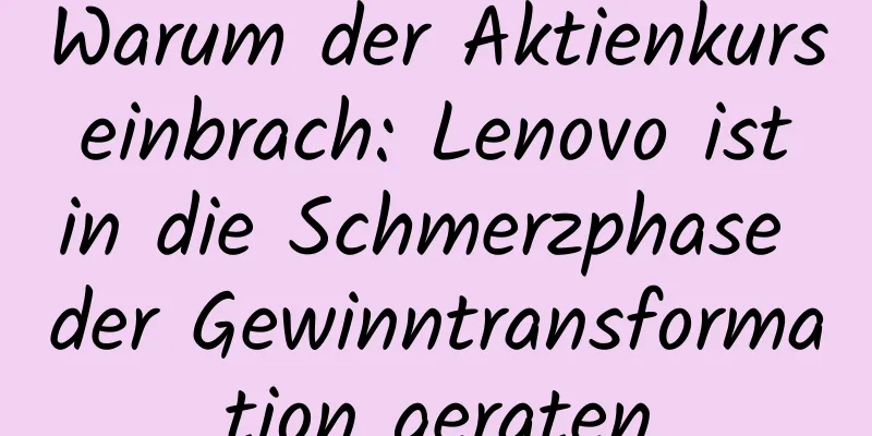Warum der Aktienkurs einbrach: Lenovo ist in die Schmerzphase der Gewinntransformation geraten