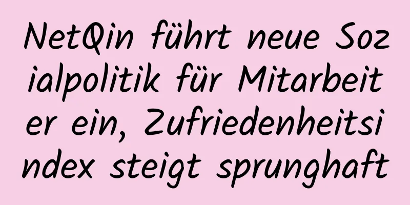 NetQin führt neue Sozialpolitik für Mitarbeiter ein, Zufriedenheitsindex steigt sprunghaft