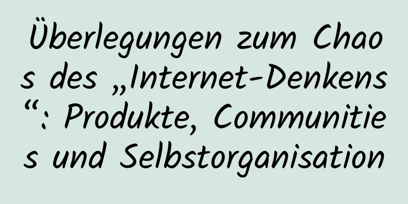 Überlegungen zum Chaos des „Internet-Denkens“: Produkte, Communities und Selbstorganisation