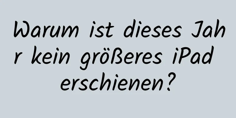 Warum ist dieses Jahr kein größeres iPad erschienen?