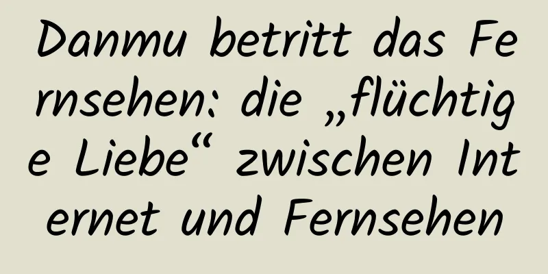 Danmu betritt das Fernsehen: die „flüchtige Liebe“ zwischen Internet und Fernsehen