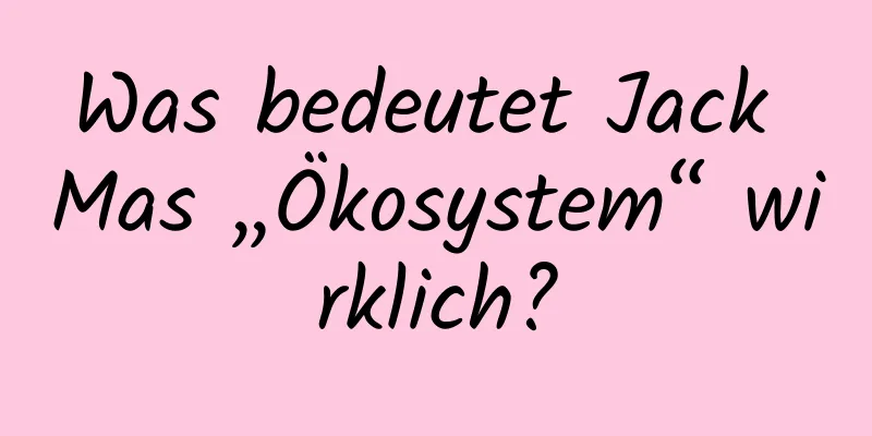 Was bedeutet Jack Mas „Ökosystem“ wirklich?