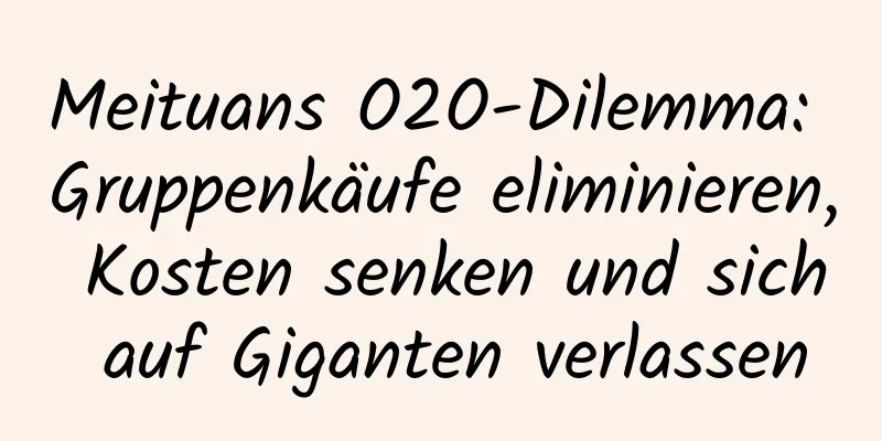 Meituans O2O-Dilemma: Gruppenkäufe eliminieren, Kosten senken und sich auf Giganten verlassen