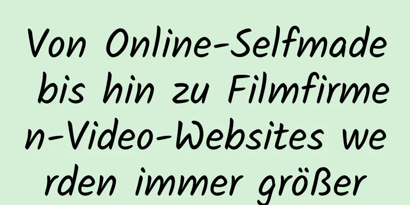 Von Online-Selfmade bis hin zu Filmfirmen-Video-Websites werden immer größer