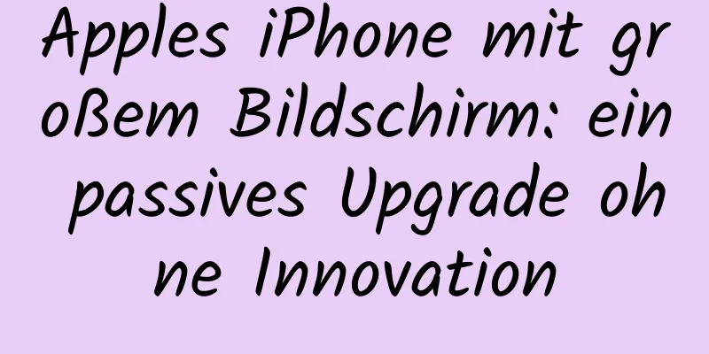 Apples iPhone mit großem Bildschirm: ein passives Upgrade ohne Innovation