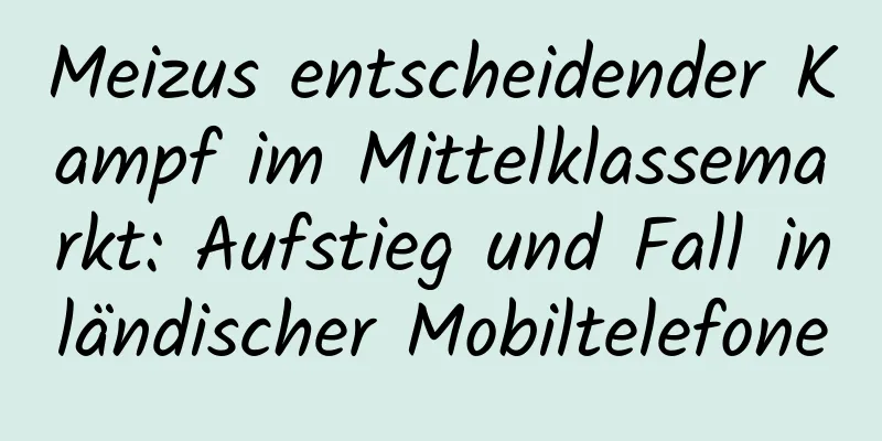 Meizus entscheidender Kampf im Mittelklassemarkt: Aufstieg und Fall inländischer Mobiltelefone