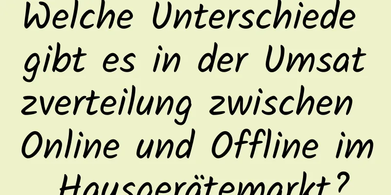 Welche Unterschiede gibt es in der Umsatzverteilung zwischen Online und Offline im Hausgerätemarkt?