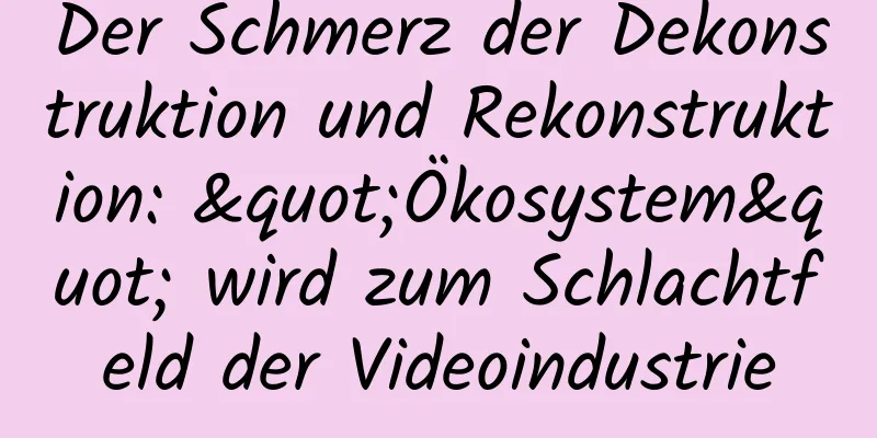 Der Schmerz der Dekonstruktion und Rekonstruktion: "Ökosystem" wird zum Schlachtfeld der Videoindustrie