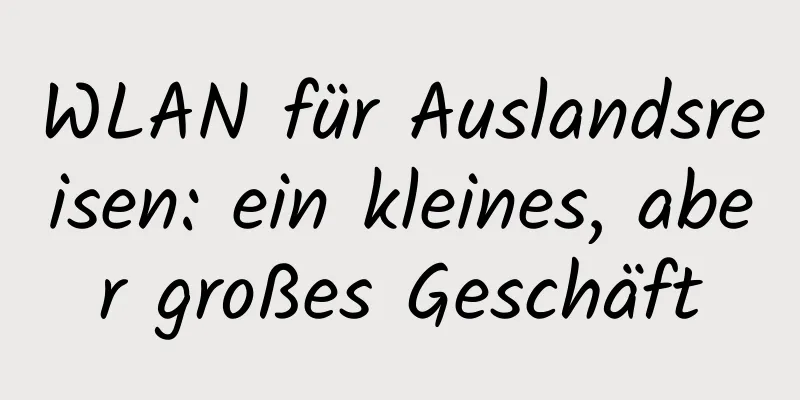WLAN für Auslandsreisen: ein kleines, aber großes Geschäft