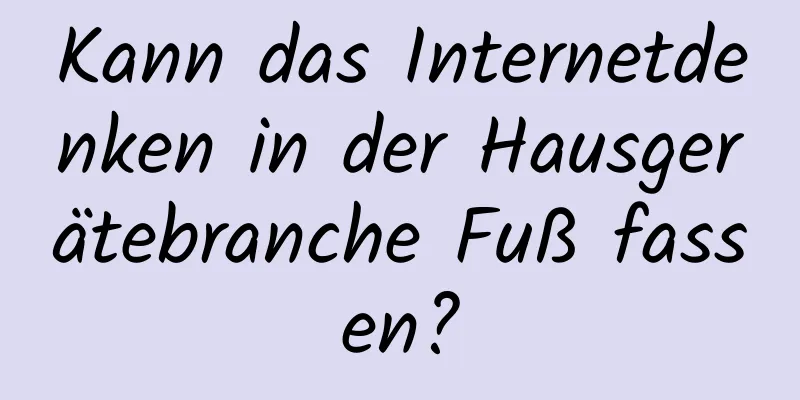 Kann das Internetdenken in der Hausgerätebranche Fuß fassen?