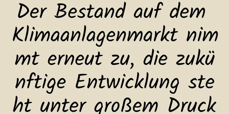 Der Bestand auf dem Klimaanlagenmarkt nimmt erneut zu, die zukünftige Entwicklung steht unter großem Druck