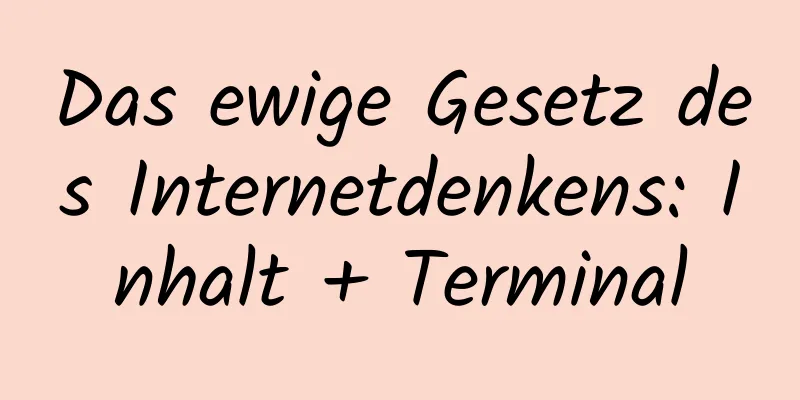 Das ewige Gesetz des Internetdenkens: Inhalt + Terminal