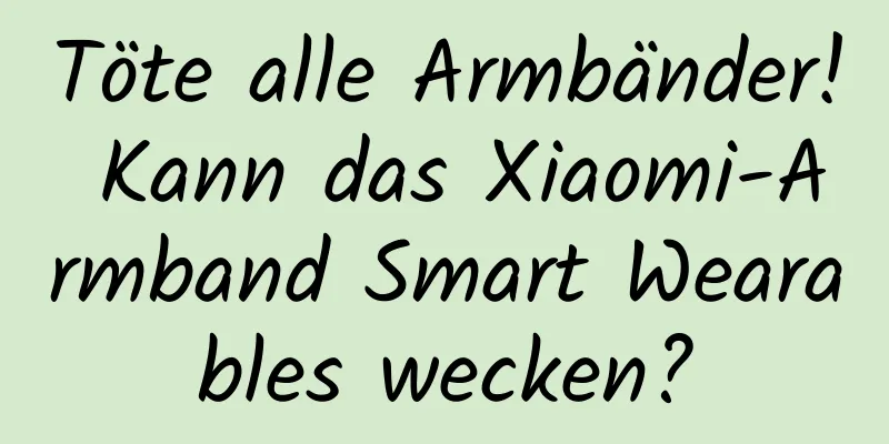 Töte alle Armbänder! Kann das Xiaomi-Armband Smart Wearables wecken?