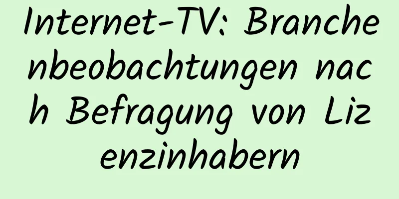 Internet-TV: Branchenbeobachtungen nach Befragung von Lizenzinhabern
