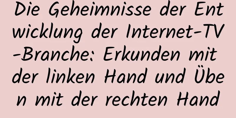 Die Geheimnisse der Entwicklung der Internet-TV-Branche: Erkunden mit der linken Hand und Üben mit der rechten Hand