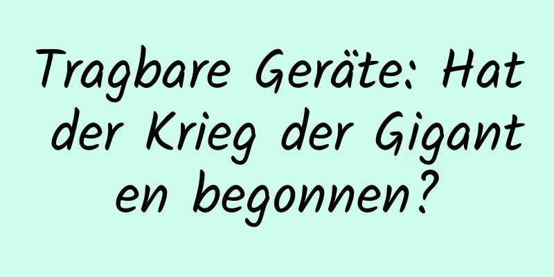 Tragbare Geräte: Hat der Krieg der Giganten begonnen?