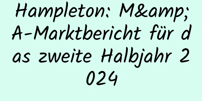 Hampleton: M&A-Marktbericht für das zweite Halbjahr 2024