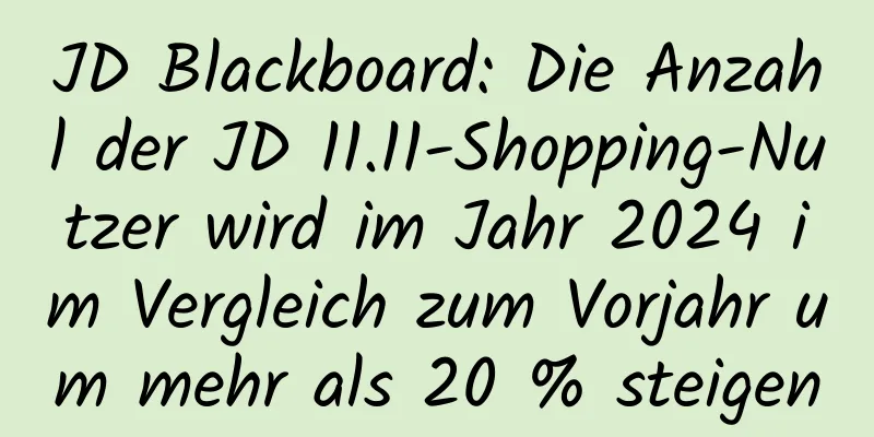 JD Blackboard: Die Anzahl der JD 11.11-Shopping-Nutzer wird im Jahr 2024 im Vergleich zum Vorjahr um mehr als 20 % steigen