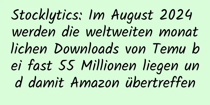 Stocklytics: Im August 2024 werden die weltweiten monatlichen Downloads von Temu bei fast 55 Millionen liegen und damit Amazon übertreffen