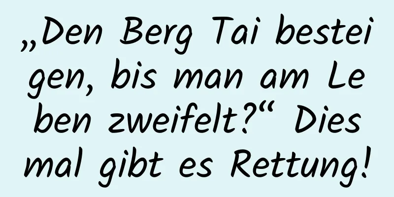 „Den Berg Tai besteigen, bis man am Leben zweifelt?“ Diesmal gibt es Rettung!