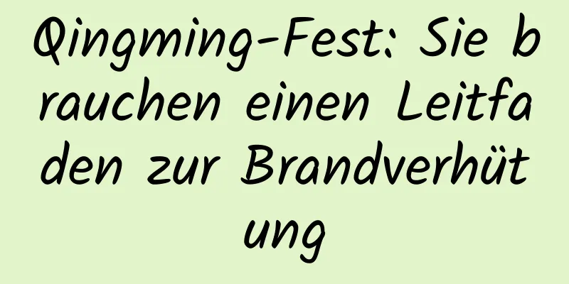 Qingming-Fest: Sie brauchen einen Leitfaden zur Brandverhütung