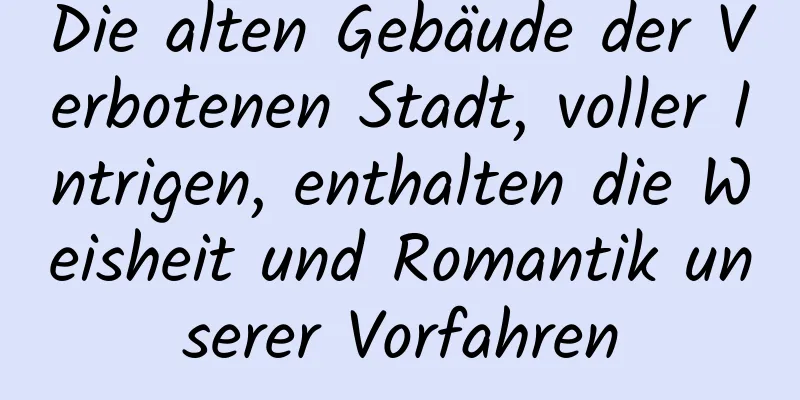 Die alten Gebäude der Verbotenen Stadt, voller Intrigen, enthalten die Weisheit und Romantik unserer Vorfahren