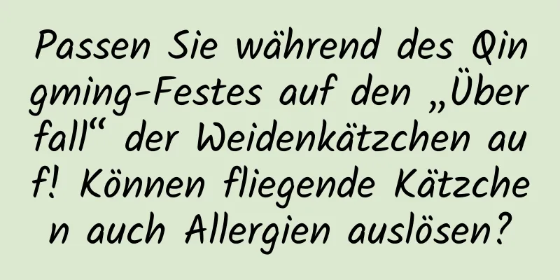 Passen Sie während des Qingming-Festes auf den „Überfall“ der Weidenkätzchen auf! Können fliegende Kätzchen auch Allergien auslösen?