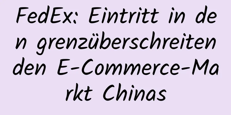 FedEx: Eintritt in den grenzüberschreitenden E-Commerce-Markt Chinas