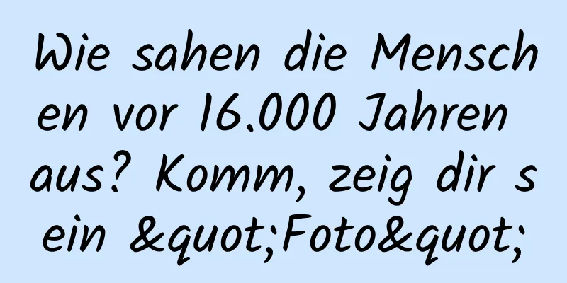 Wie sahen die Menschen vor 16.000 Jahren aus? Komm, zeig dir sein "Foto"
