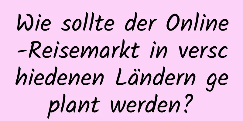 Wie sollte der Online-Reisemarkt in verschiedenen Ländern geplant werden?