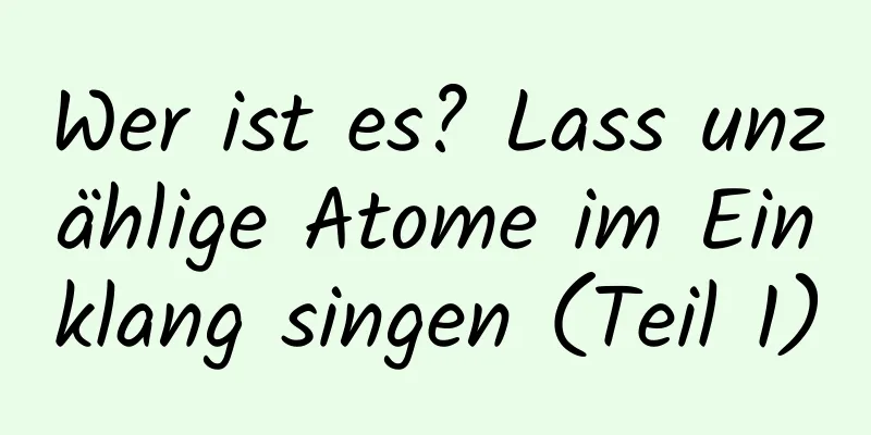 Wer ist es? Lass unzählige Atome im Einklang singen (Teil 1)