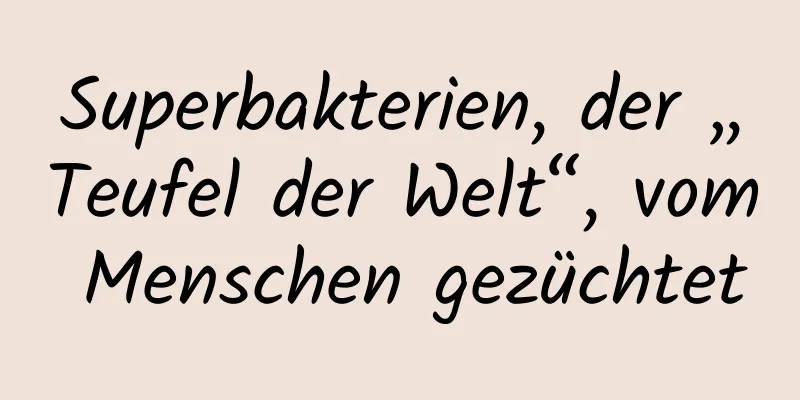 Superbakterien, der „Teufel der Welt“, vom Menschen gezüchtet
