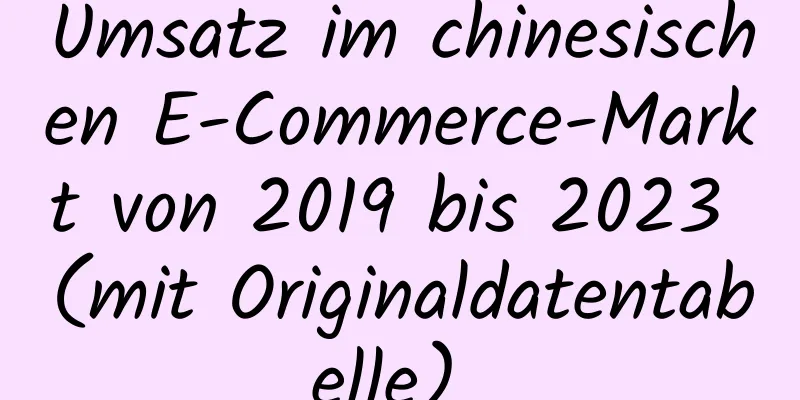 Umsatz im chinesischen E-Commerce-Markt von 2019 bis 2023 (mit Originaldatentabelle) ​​​