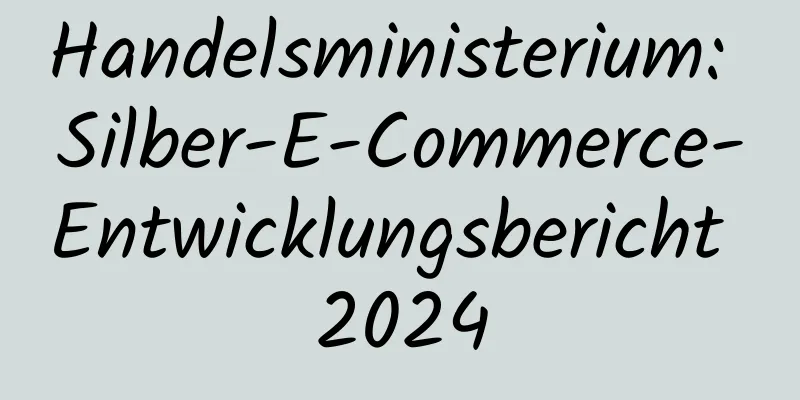 Handelsministerium: Silber-E-Commerce-Entwicklungsbericht 2024