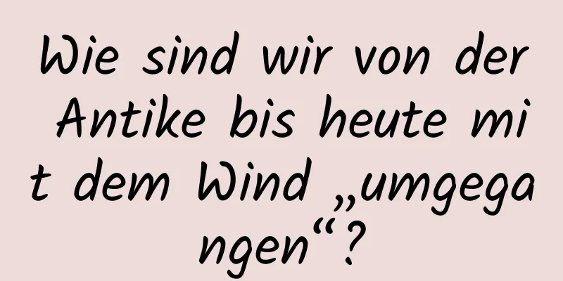 Wie sind wir von der Antike bis heute mit dem Wind „umgegangen“?