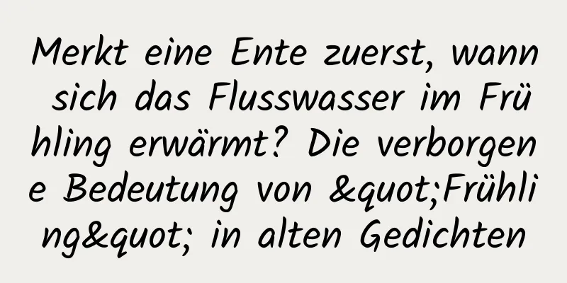 Merkt eine Ente zuerst, wann sich das Flusswasser im Frühling erwärmt? Die verborgene Bedeutung von "Frühling" in alten Gedichten
