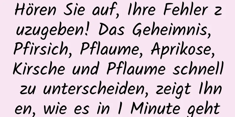 Hören Sie auf, Ihre Fehler zuzugeben! Das Geheimnis, Pfirsich, Pflaume, Aprikose, Kirsche und Pflaume schnell zu unterscheiden, zeigt Ihnen, wie es in 1 Minute geht