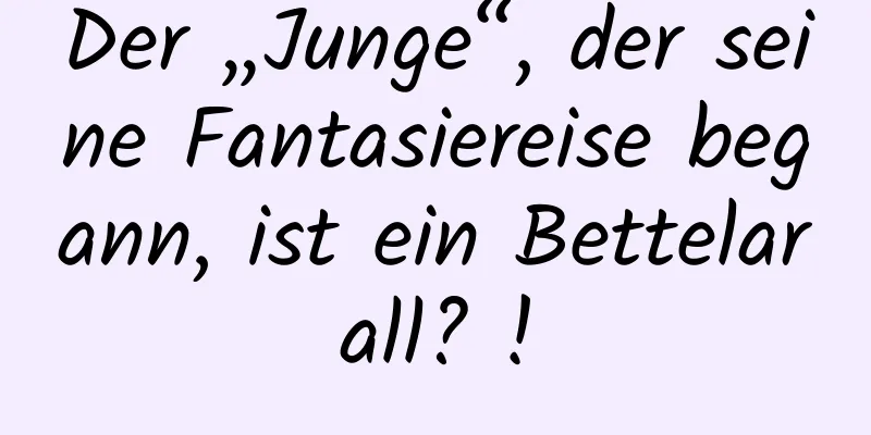 Der „Junge“, der seine Fantasiereise begann, ist ein Bettelarall? !