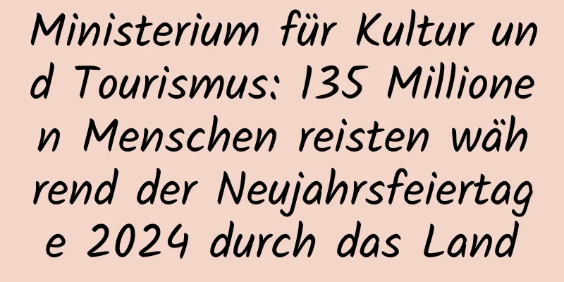 Ministerium für Kultur und Tourismus: 135 Millionen Menschen reisten während der Neujahrsfeiertage 2024 durch das Land
